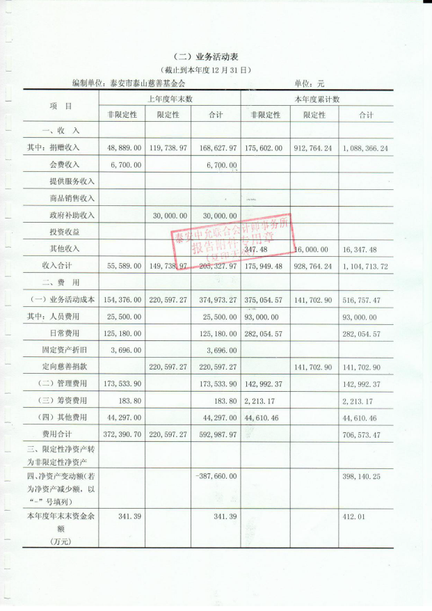 泰山慈善基金会2016年度审计报告(图5)