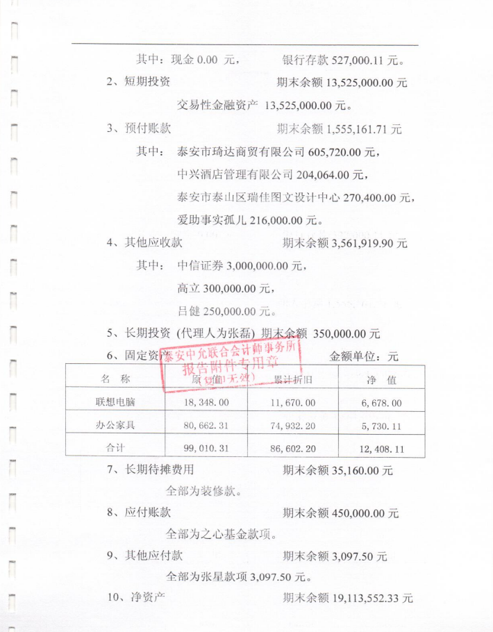 泰山慈善基金会2019年度审计报告(图10)