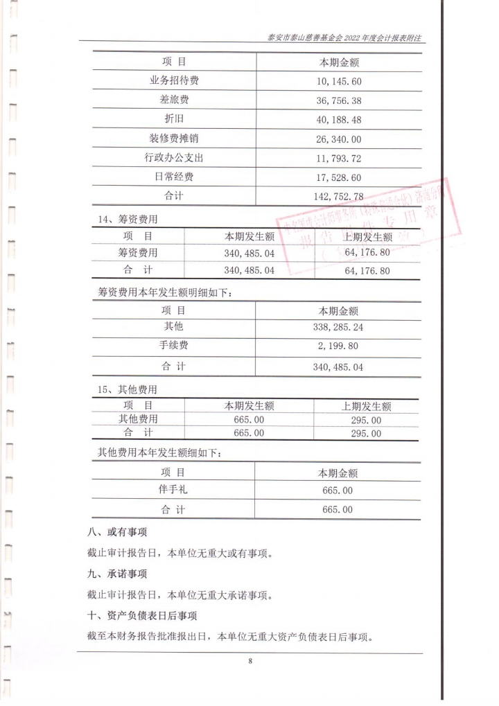 泰山慈善基金会2022年度财务报表审计报告(图16)