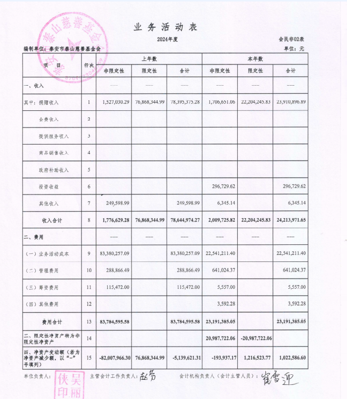 泰山慈善基金会2024年审计报告(图5)