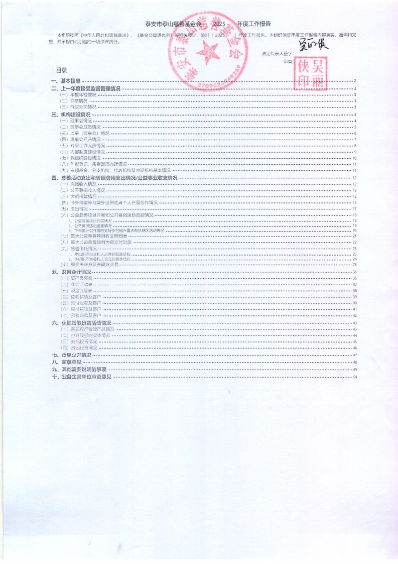 泰山慈善基金会2025年年报(图1)
