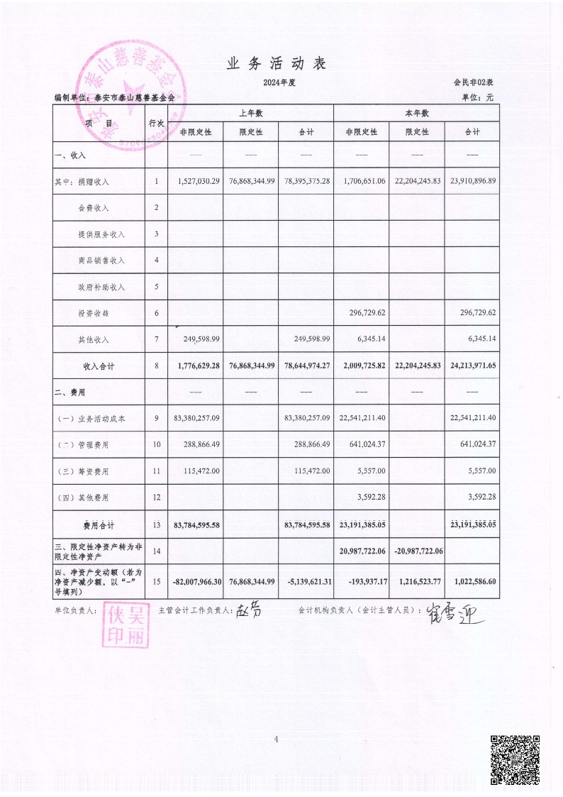 泰山慈善基金会2024年审计报告(图5)