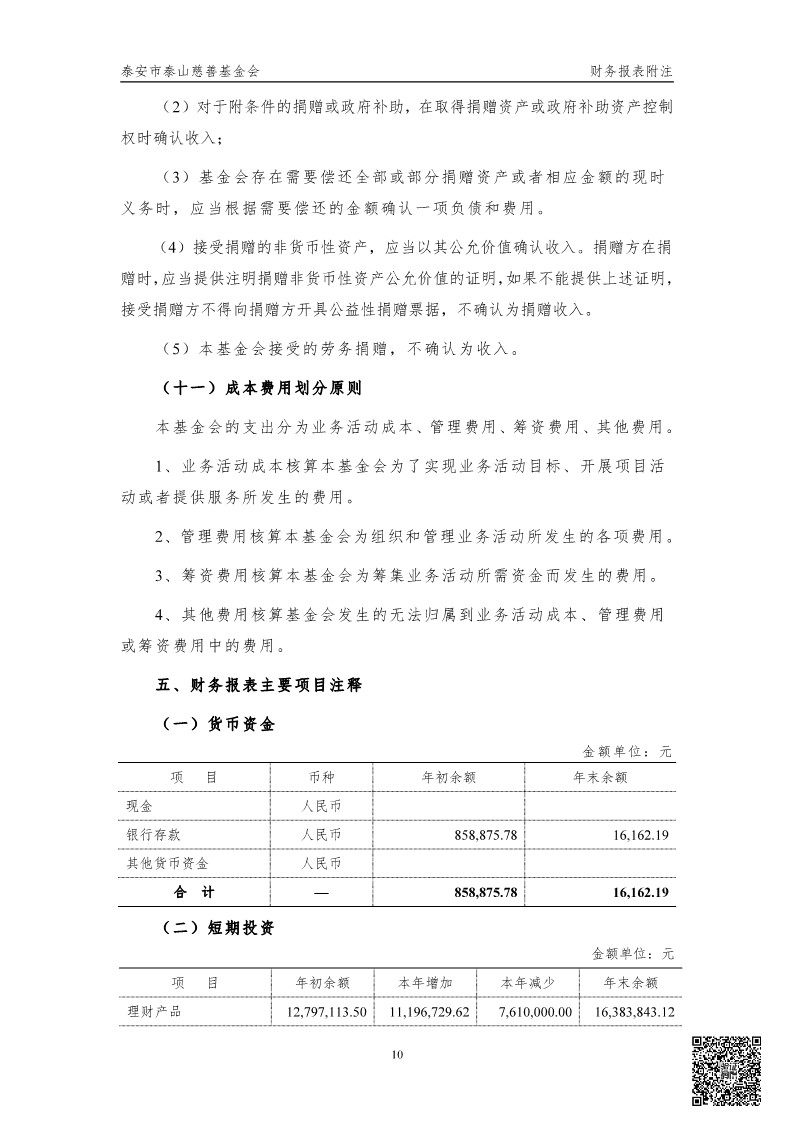 泰山慈善基金会2024年审计报告(图11)