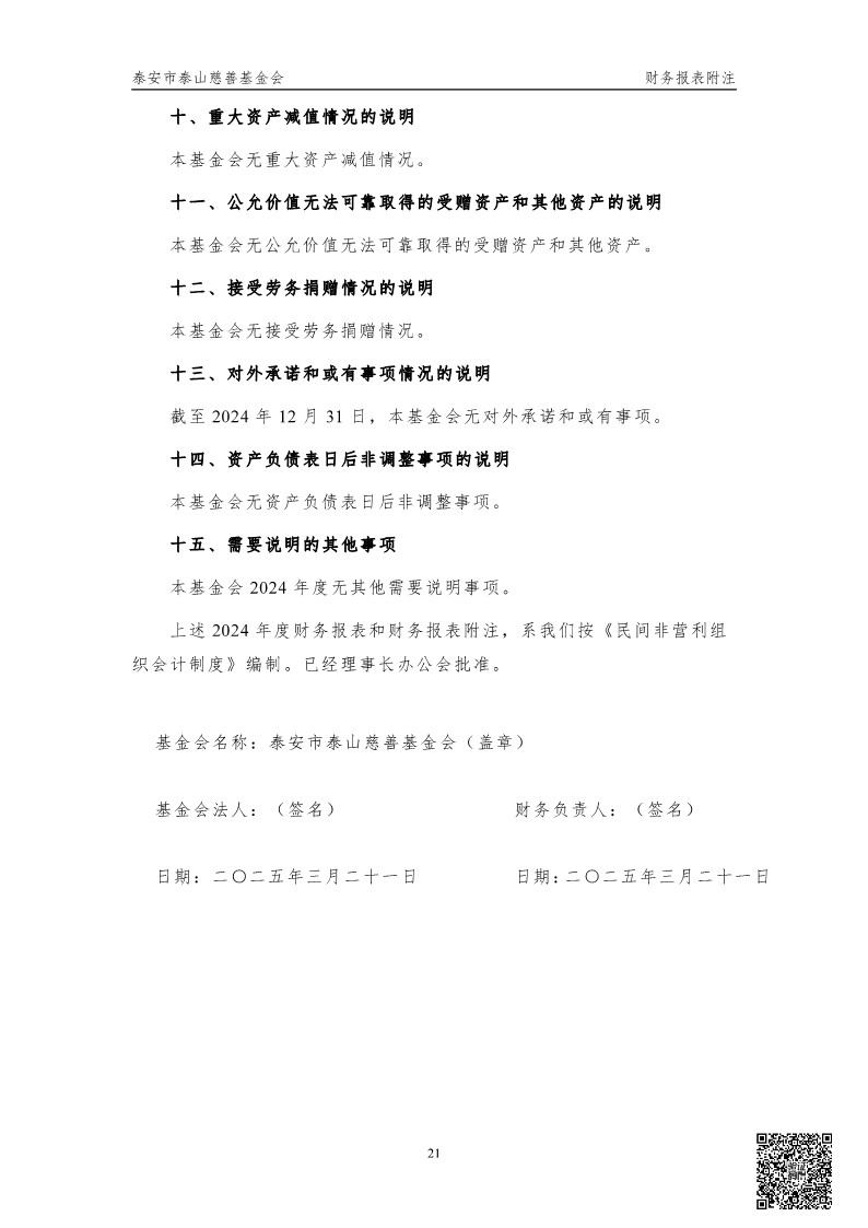 泰山慈善基金会2024年审计报告(图22)