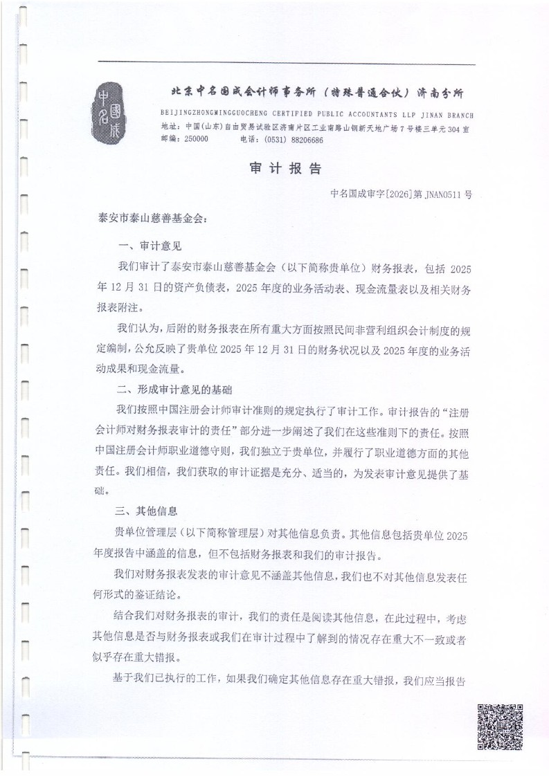 泰山慈善基金会2025年审计报告(图3)