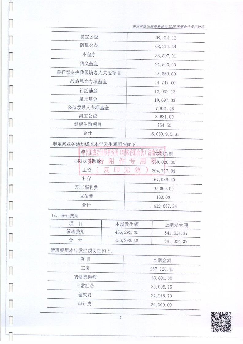 泰山慈善基金会2025年审计报告(图16)